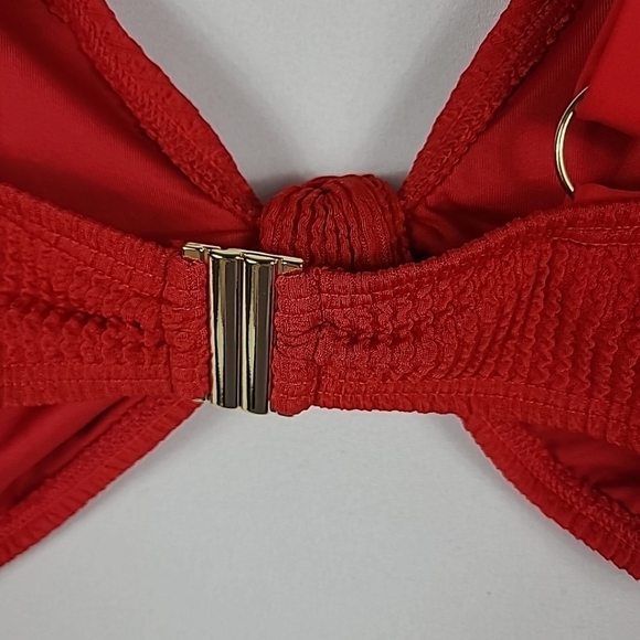 NWT South Beach Curve Knot Front Bikini Top Red Swimwear Sz US 16 - Picture 7 of 8